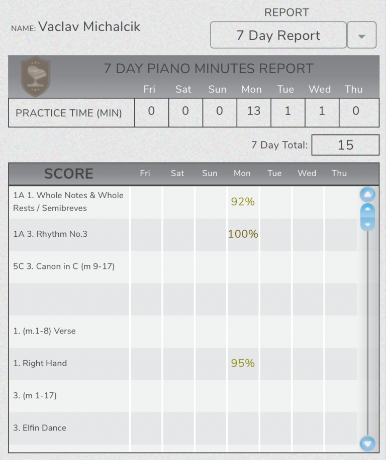 Piano Marvel Progress Tracking