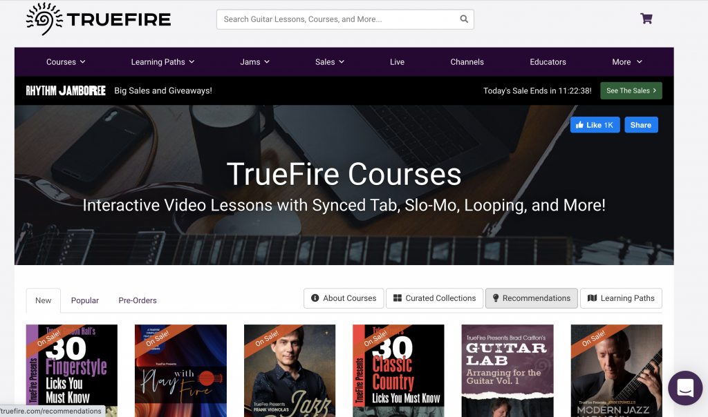 Truefire mainpage picture