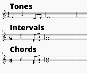 The difference between interval and chord